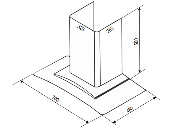 hinh anh kich thuoc may hut mui bauer bc 70ec3b