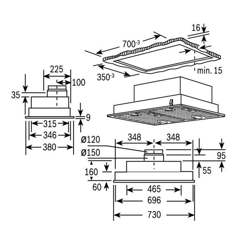 hut mui bosch dhl755bl hai dong co turbin tong cong suat 200w giup khu mui sach se