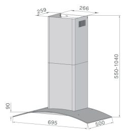 hut mui kinh cong feuer h36b 70cm feuer bep tu chuan duc