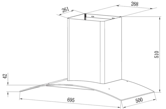 hut mui kinh cong feuer h36s 70cm feuer bep tu chuan duc