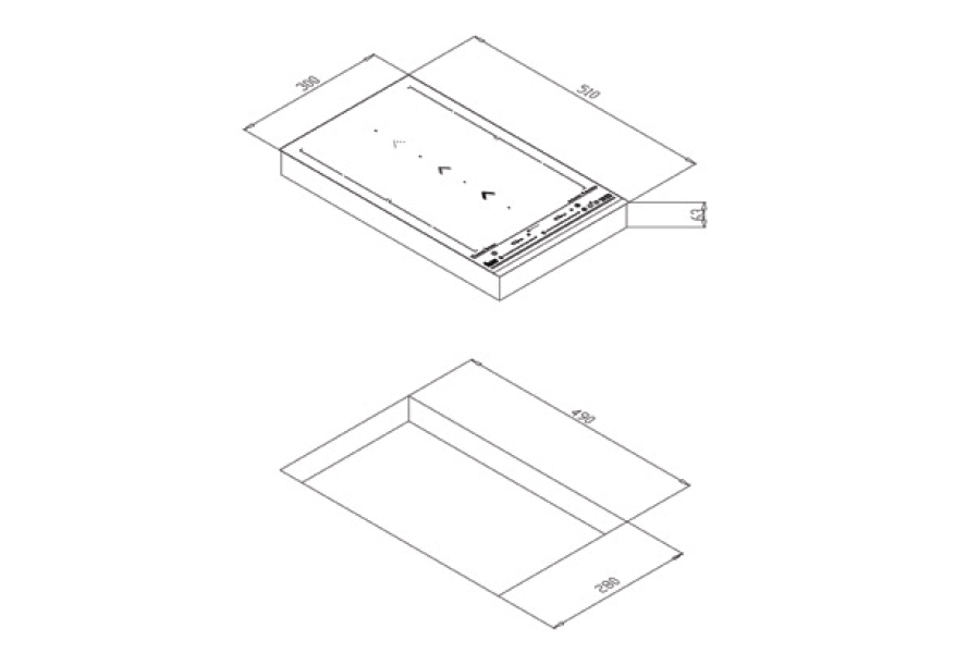 Bản vẽ kích thước Bếp từ ba TEKA IZS 34600 DMS domino 112500000