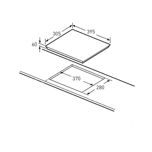 Bản vẽ kích thước Bếp từ đơn ARBER AB-265 AB265