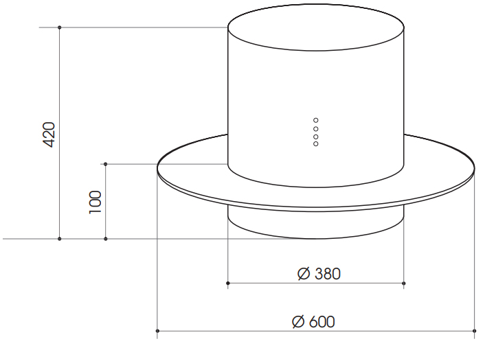 Bản vẽ kích thước Máy hút mùi FASTER FS 7027B độc lập