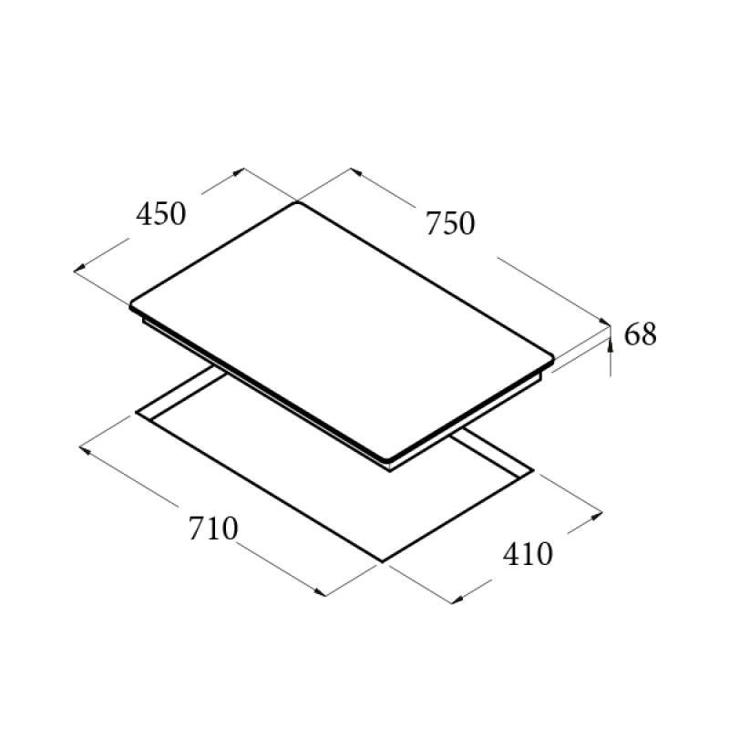 Bản vẽ kích thước Bếp từ kết hợp điện ba CATA IT 773 08062205