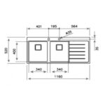 kihcs thuoc Chau rua bat inox Teka ZENIT RS15 2B 1D duong ban 2 ho