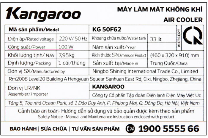 lam mat tot quat dieu hoa kangaroo kg50f62