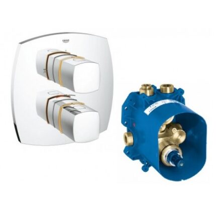 Mặt Điều Khiển sen Grohe Grandera 19948IGO + Bộ Trộn Ổn Nhiệt 35500000 âm tường nóng lạnh