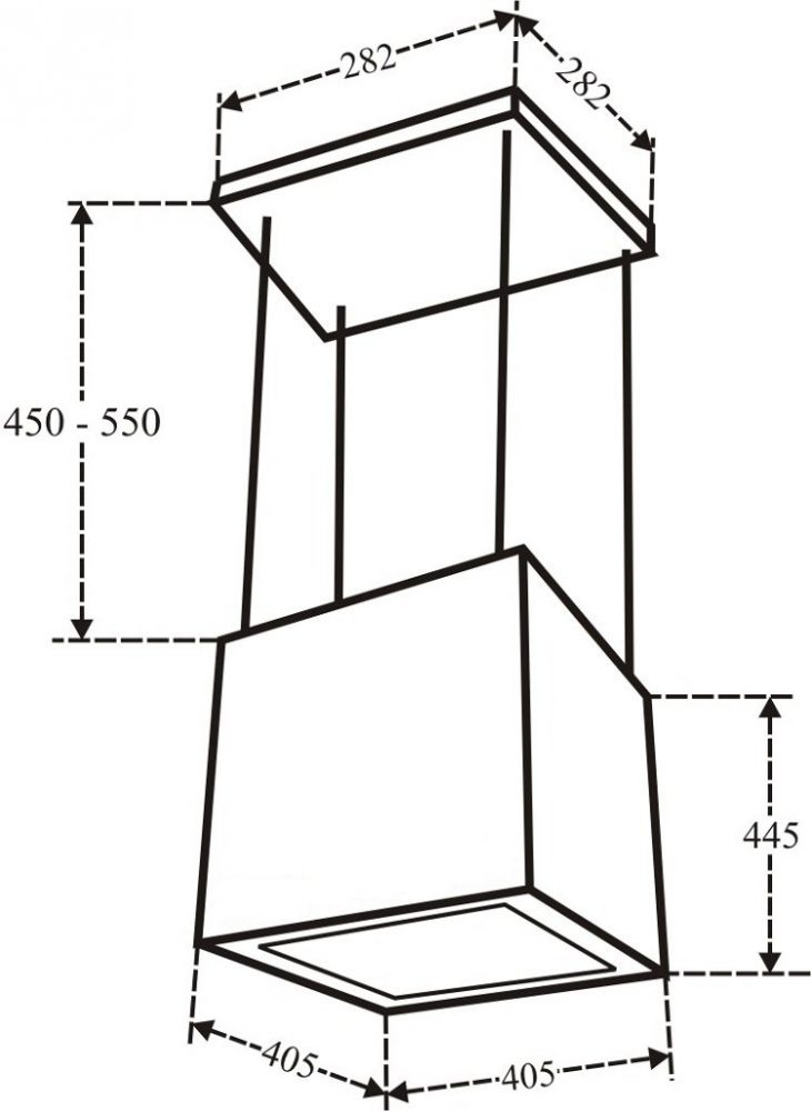 Bản vẽ kích thước Máy hút mùi CHEFS EH-R820E5 40cm độc lập