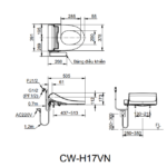 nap bon cau dien tu inax cw h17vn shower toilet