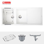 phu kien chau rua bat da konox livello 1160 white silver