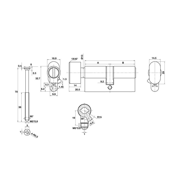 ruot khoa cua hafele 30mm 325mm 48956006 48956007 4