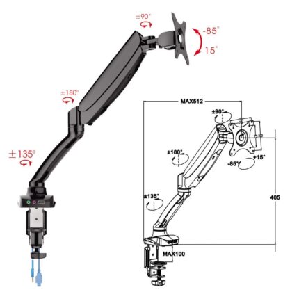Tay treo màn hình máy tính HAFELE H1M 818.70.300 818.70.700
