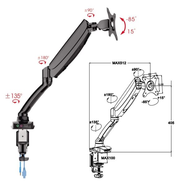 Tay treo màn hình máy tính HAFELE H1M 818.70.300 818.70.700