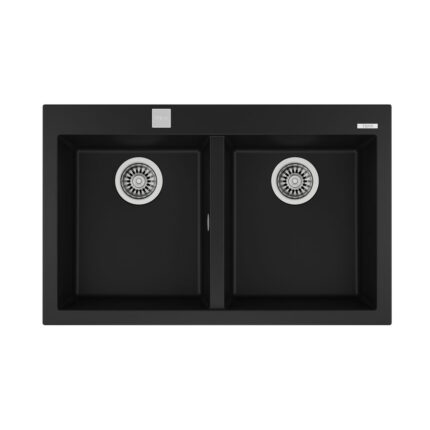 Chậu rửa bát đá Teka Forsquare 2B 790 Black 115260014 dương bàn 2 hố