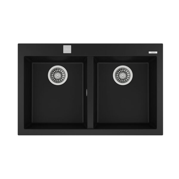 Chậu rửa bát đá Teka Forsquare 2B 790 Black 115260014 dương bàn 2 hố
