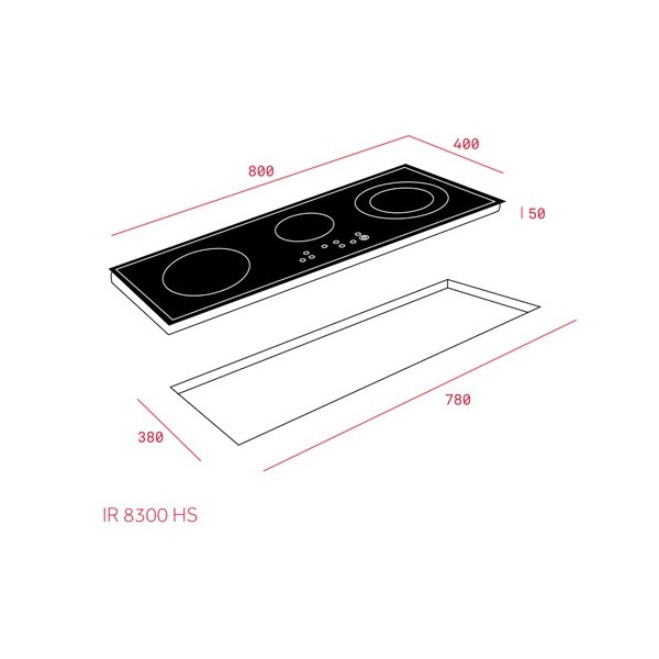 Bản vẽ kích thước Bếp từ ba TEKA IZ 8320 HS 10210204