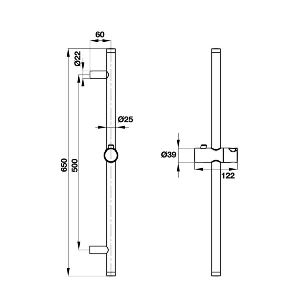 thanh truot sen tam hafele 650mm 48560614 2