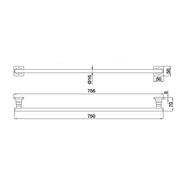 thanh vat khan hafele 58041511 750mm 2