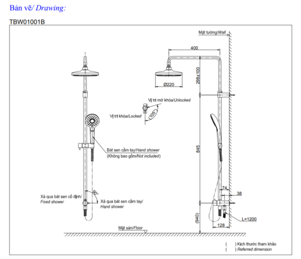 thong so ky thuat bo sen cay toto tbw01001b tbs03302v tbw03002b