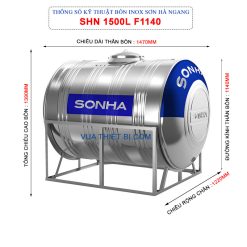 thong so ky thuat bon inox son ha 1500l ngang phi 1140