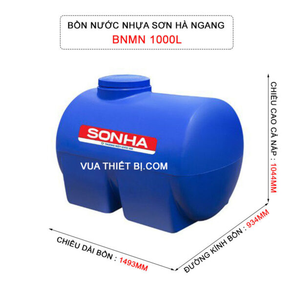 thong so ky thuat bon nhua son ha 1000l ngang