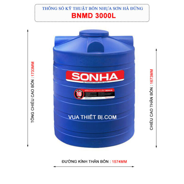 thong so ky thuat bon nhua son ha 3000l dung