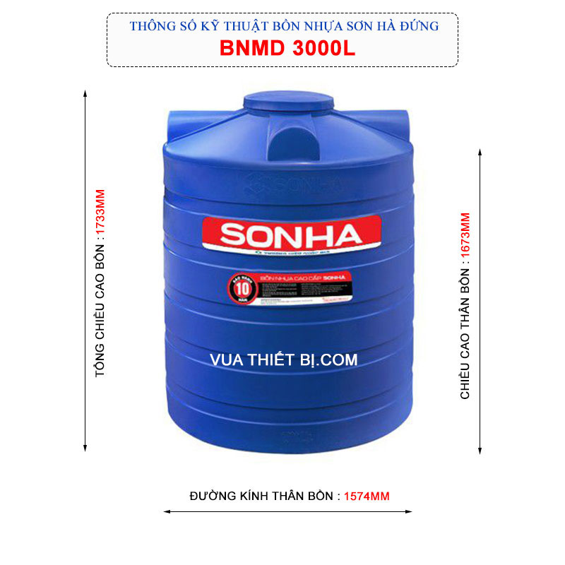 thong so ky thuat bon nhua son ha 3000l dung