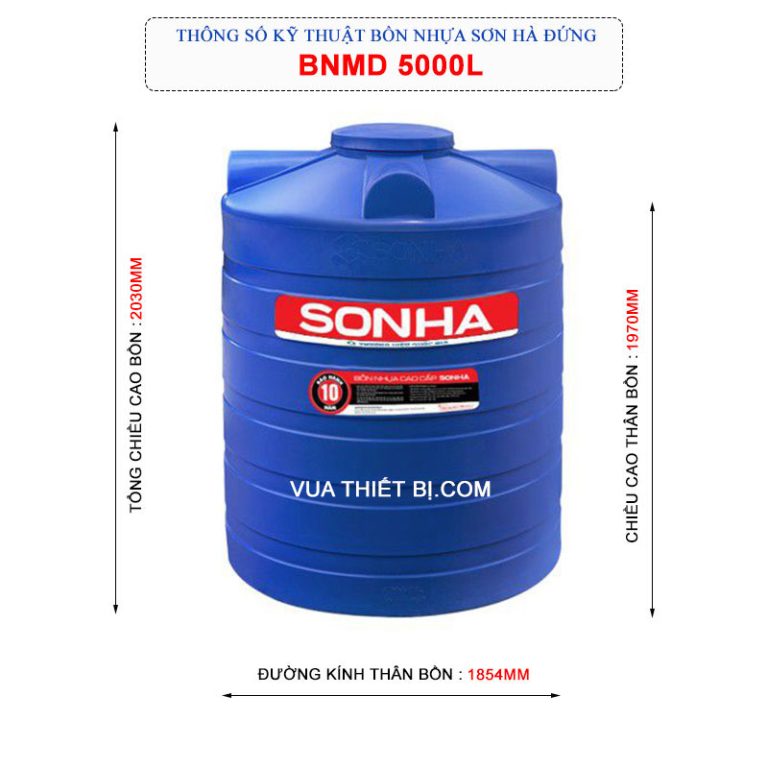 thong so ky thuat bon nhua son ha 5000l dung