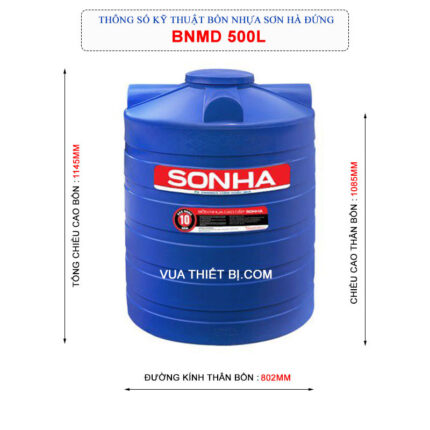 thong so ky thuat bon nhua son ha 500l dung