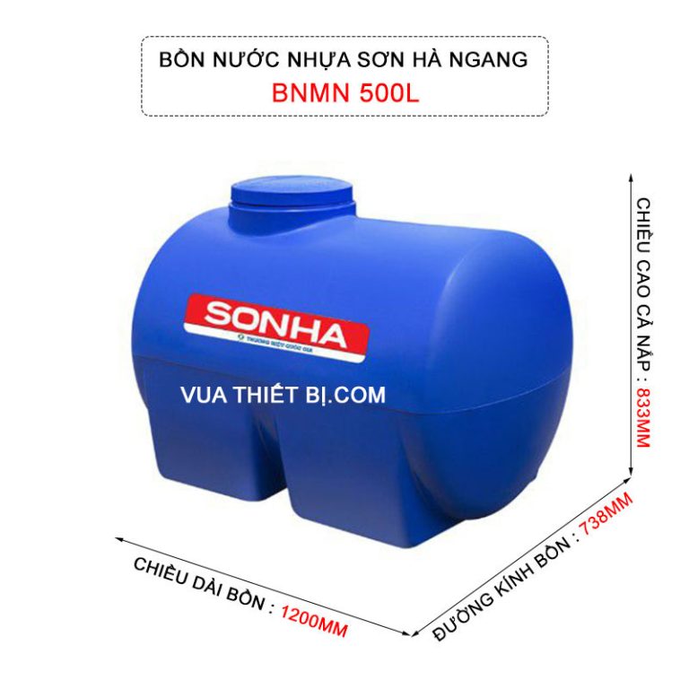 thong so ky thuat bon nhua son ha 500l ngang