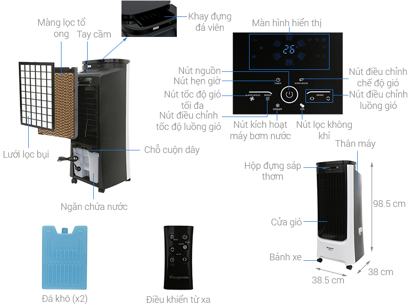 thong so ky thuat quat dieu hoa kangaroo kg50f18