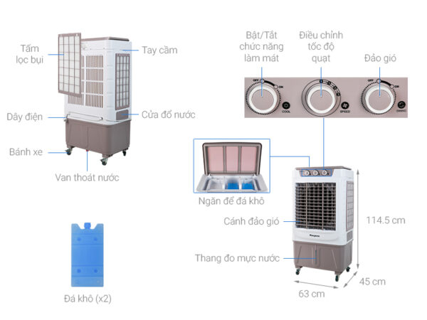 thong so ky thuat quat dieu hoa kangaroo kg50f66
