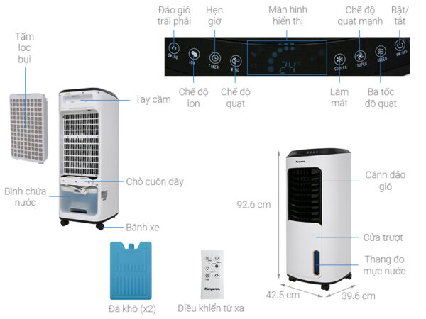 thong so ky thuat quat dieu hoa kangaroo kg50f68