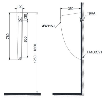 vach ngan bon tieu nam toto aw115j 2