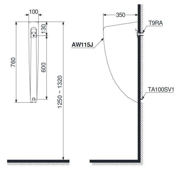 vach ngan bon tieu nam toto aw115j 2