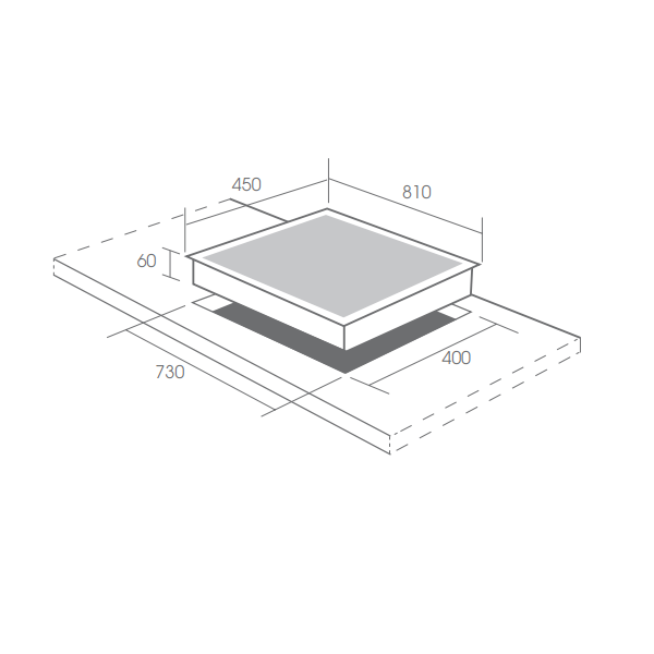 Bản vẽ kích thước Bếp điện từ ba CANZY CZ 970 PLUS