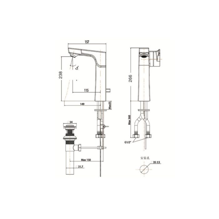voi chau lavabo american standard wf 0802 nong lanh co cao 2