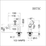 voi chau lavabo caesar b075c nuoc lanh