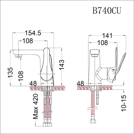 voi chau lavabo caesar b740cu