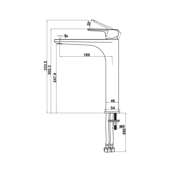 voi chau lavabo hafele kobe chrome 58915002 nong lanh co cao 2