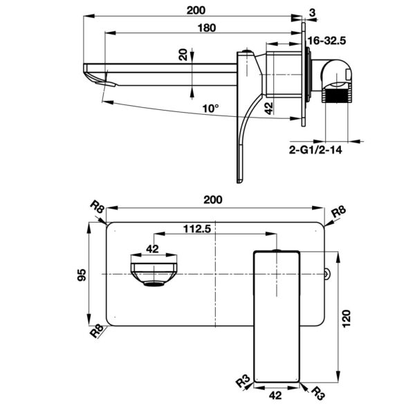 voi chau lavabo hafele regal 200 49561124 nong lanh gan tuong 2