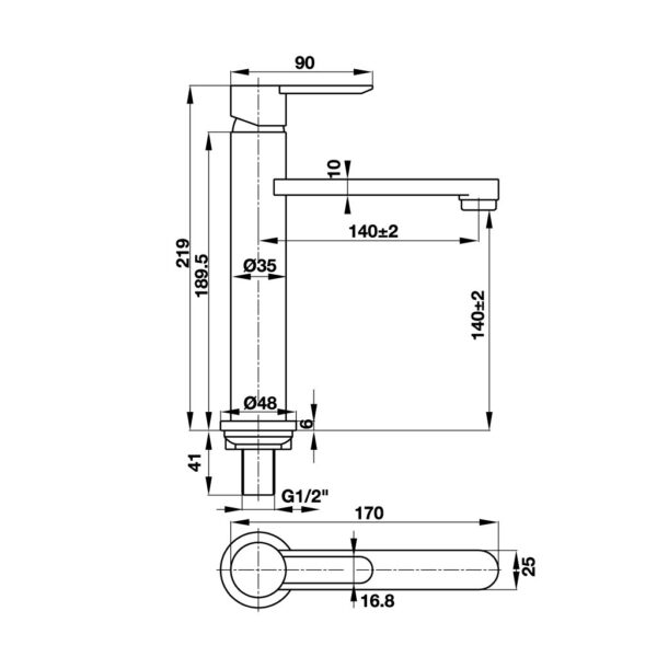 voi chau lavabo hafele vigor 140 49561137 chi lanh co cao 2