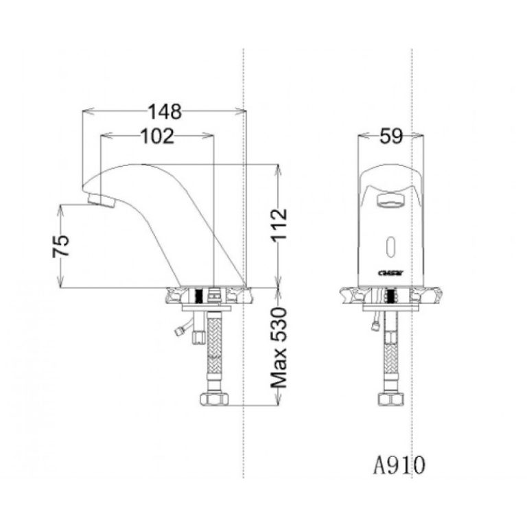 voi nuoc rua tay cam ung caesar a910 su dung dien 220v