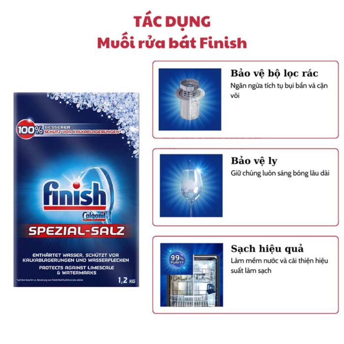 Muối rửa bát Finish Salt hộp 1.2kg - Ảnh 2