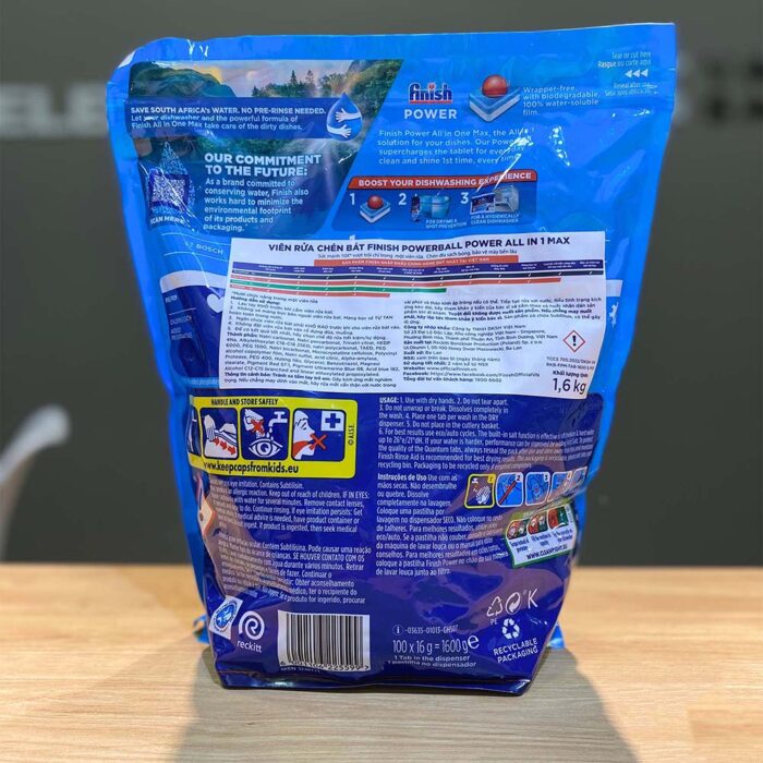 Viên rửa bát Finish All In One Max 100 viên