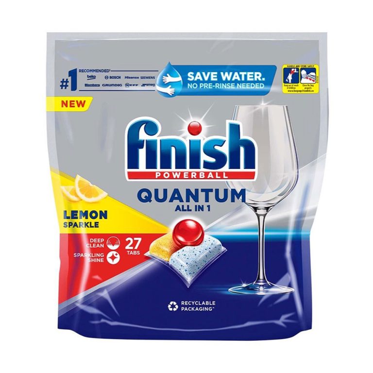 Viên rửa bát Finish Quantum All In 1 túi 27 viên hương chanh