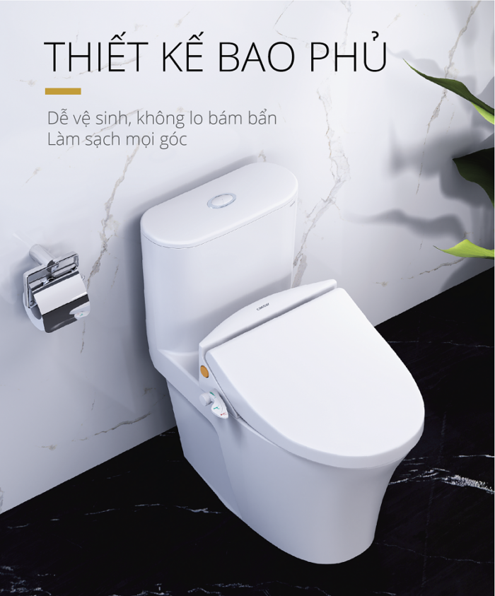 Bồn cầu 1 khối Caesar CD1395 nắp êm rửa cơ TAF050 3