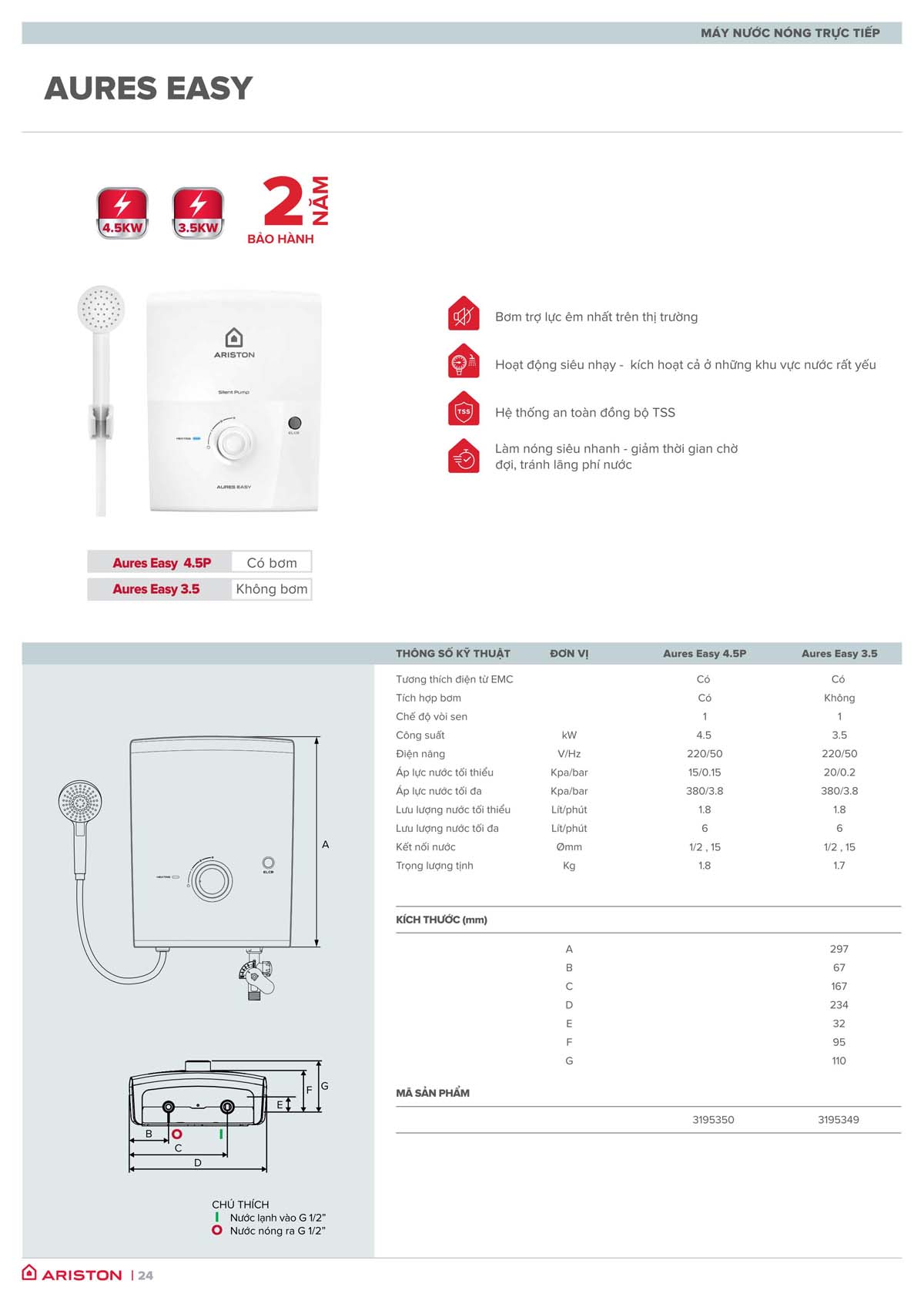 Catalogue Binh nong lanh Ariston gian tiep truc tiep ban full moi nhat 2024 23