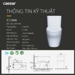 Bồn cầu 1 khối CAESAR C1394 (CD1394) nắp êm M233 - Ảnh 2