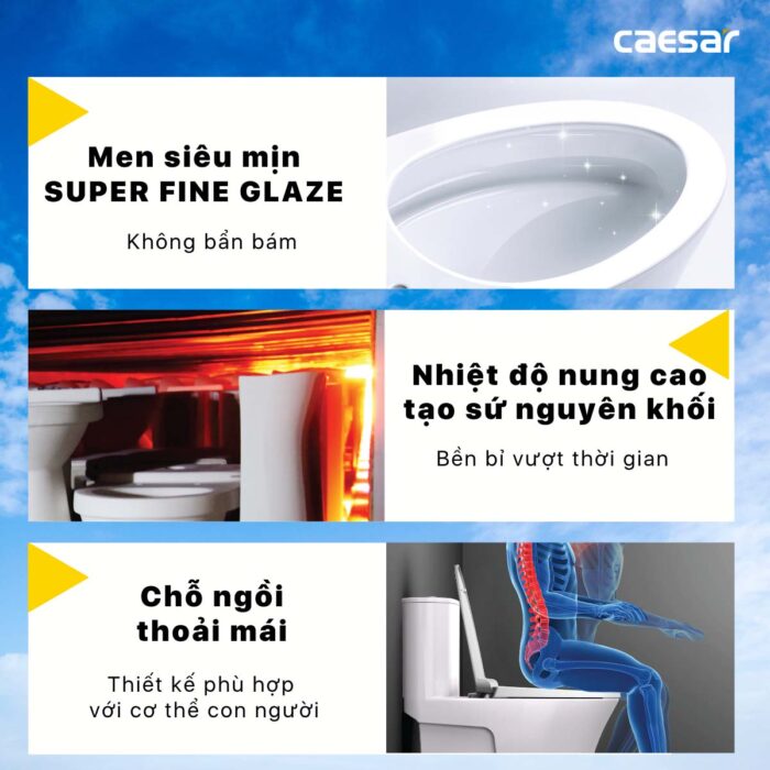 Bồn cầu thông minh CAESAR C1395F TAF400H (CD1395) nắp rửa điện tử - Ảnh 8